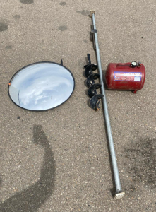 Portable Air Works 5-Gallon Air Tank, 6" Auger Bit, 24" Convex Safety Mirror