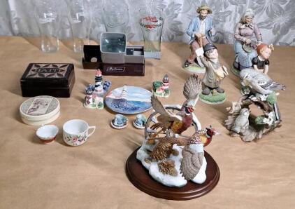 (1) Danbury Mint Breaking Cover Sculpture By Nick Bibby, (5) Assorted Ceramic Figurenes & More