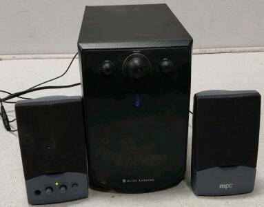 Altec Lansing BX3 Subwoofer with MPC MMP001176-01 Satellite Speakers, Turns on