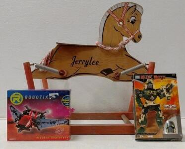 Vintage Wooden Spring Rocking Horse, Custom "Jerrylee", Wood/Metal, 1960s-1980s and More