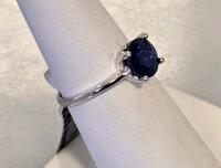 2.32 Ct Round Tanzanite Solitaire Ring In 1.96 Silver Band - 2