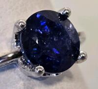 2.32 Ct Round Tanzanite Solitaire Ring In 1.96 Silver Band - 3