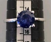 2.32 Ct Round Tanzanite Solitaire Ring In 1.96 Silver Band - 6