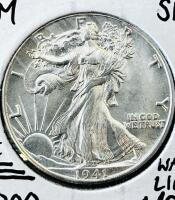 1941-D Walking Liberty Half Dollar MS66 GEM, Denver Mint, 90% Silver, 50&cent; Coin - 2