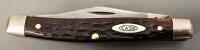 Case XX USA 3-Blade Folding Pocket Knife, Jigged Bone Handle, Leather Sheath - 4