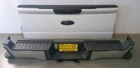 Ford Super Duty F-250/F-350 2017&ndash;2019 OEM Tailgate & Rear Bumper Chrome White, With Sensors