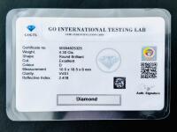 4.30 Carat D VVS1 Round Brilliant Diamond, Excellent Cut, GOGTL Certified, 10.5mm Diameter - 2