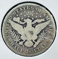 1906-D Barber Half Dollar 50&cent;, Denver Mint, 90% Silver, Circulated U.S. Coin - 3