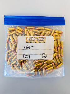Resealable Bag Of Mixed 9MM Luger (9x19MM) Reloaded Brass Ammo, Assorted Headstamps, FMJ (Approximately 80-100)