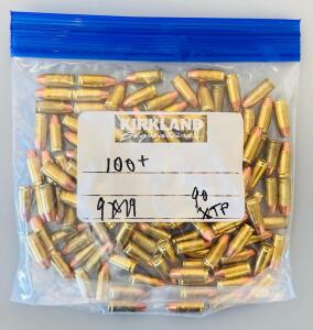 Resealable Bag Of Mixed 9MM Luger (9x19MM) Reloaded Brass Ammo, Assorted Headstamps, FMJ (Approximately 80-100)