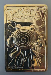 1999 Pok&eacute;mon Nintendo 23K Gold-Plated Poliwhirl Collectible Card Burger King Promo