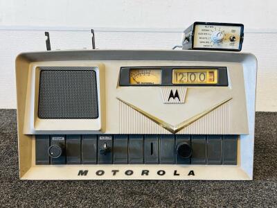 Vintage Motorola Tube Intercom & PA System Console with Integrated Clock and VU Meter (Appears To Power Up Please Inspect In Person)