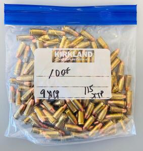 Resealable Bag With Mixed 9MM Luger 115Gr XTP JHP Ammunition, Brass Cases (Approximately 80-100 Rounds)