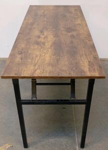 5'2" Folding Banquet Table, Woodgrain Top, Black Steel Frame, ANSI/BIFMA, April 2021