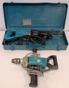 Makita Mixer Drill (1/2") & Reciprocating Saw Set, 8.5A/8A, Corded, Metal Case
