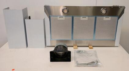 Whirlpool 36" Wall-Mount Canopy Range Hood, 400 CFM, Stainless Steel, LED Lights