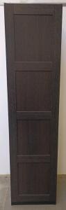 Tall Dark Brown Storage Cabinet, 4 Shelves, Single Door,