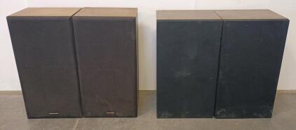 (4)Realistic Optimus-400 Floor Speakers, 3-Way, 12" Woofer, 100W, 8 Ohm, Pair, Japan, SN 17800321