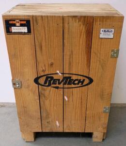 RevTech Engine Shipping Crate, Palletized, Steel Hasp