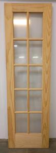 Unfinished Pine 10-Lite French Door, Interior, Clear Glass Panels, No Hardware *New