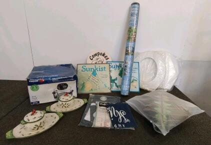 Tabletop Oven (Working), Home Decor, Glassware, Toilet seats, Weed Control Landscape Fabric, And More