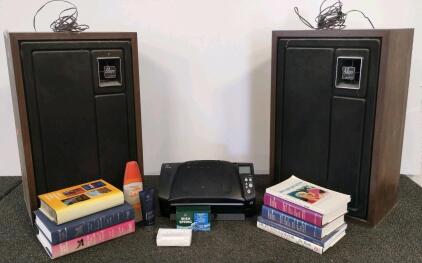 Zenith Allegro 3000 Vintage Stereo Speakers 10" Woofer 16 Ohm Pair, USA Made, Books, Fujitsu Fi-7160 Document Scanner, And More