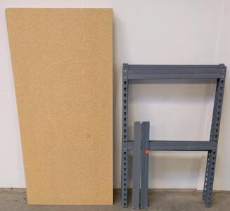 Heavy-Duty Boltless Metal Shelving Unit, 5 Particleboard Shelves, Gray. Dimensions Unknown Since It's Unassembled