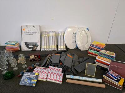 Toilet Seats, Books, Glassware, Folders, Washing Machine Cleaning Tablets, And More