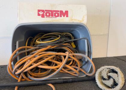 Rotom R7-RB949 Exhaust Blower With Heavy-Duty Extension Cords And Floor Scrubber Accessories