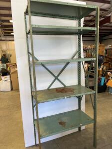 Industrial Steel Shelving Unit &ndash; 5 Shelves, 7 Ft Tall 3 Ft Wide, Green, Bolted X-Brace Warehousing