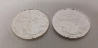 (2) 1 oz. Fine Silver One-Dollar Rounds