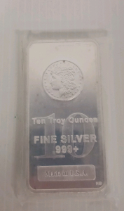 (1) Bar Ten Troy Ounces Fine Silver 999+