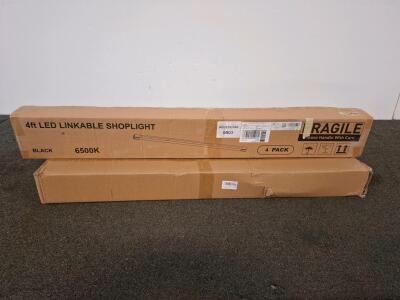 4Ft LED Linkable Shoplight 6500K Black, And Anley 7.5FT Open Feather Flag Pole Kit