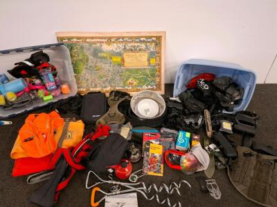 Outdoor Gear - MSR Stove, Pet Harnesses, Climbing, Survival Tools, Map, Bins, And More
