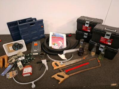 Husky Toolboxes, Vintage Hand Saws, Ball Mason Jar, Royal Creme Bottle, Workshop Items, And More