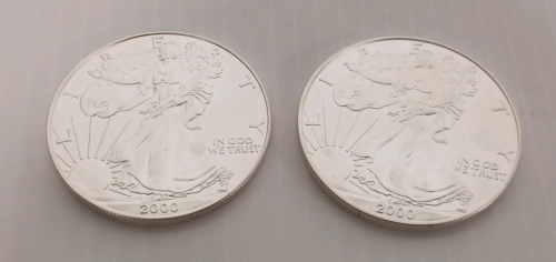 (2) 1 oz. Fine Silver One-Dollar Rounds