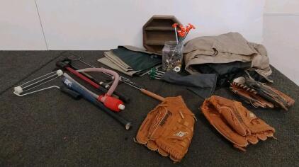 Franklin, Playmaker Gloves, Master Fishing Rod, Camping Stakes, Hexagon Shelf & Hardware