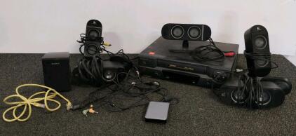 Fisher FVH-E439 VCR Player (Tested/Working), Logitech X-530 5.1 Speakers, Sony VAIO Remote Bundle &ndash; No Subwoofer