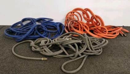 Industrial Rubber Air Hoses 3/8" x 50' 300 PSI, Canada, Set Of 3, Blue, Gray Orange, 317-98SP