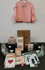16-Piece Pastel Pink Desk Organizer Set with Multi-Functional Accessories, size 4 boots, size 5/6 shirt, home decor mix and more