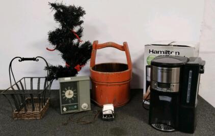 Hamilton Beach BrewStation 47900 12-Cup Programmable Coffee Maker, Wooden Pail, Metal Basket, Avon Ladybug Earrings, And More