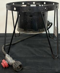 Outdoor Propane Gas Burner Cooker, 15" Surface, Cast Iron, 55,000&ndash;100,000 BTU