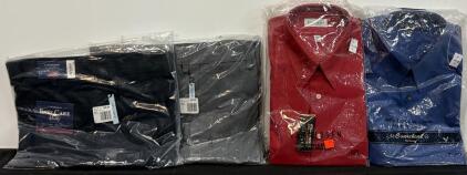 Men's Dress Wear Lot - Van Heusen Red Shirt, Courchevel Blue Shirt, Croft & Barrow Pants