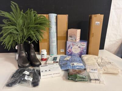 Mixed Lot: Boots Planter, Gloves, Mini Printer, Screen Protectors, Sweaters, Gift Set, More
