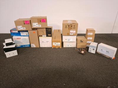 Assorted Altronix, System Sensor, VIEW Security Hardware Lot - Surface Boxes, Wall Arm, Speaker