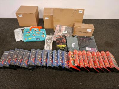 Bulk Lot: Soap & Babylon 5 VHS Collector&rsquo;s Sets, Healing Hands Scrub Top M, Kinesiology Tape, Kids Bag