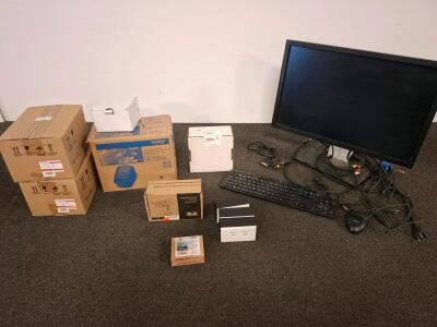 Hikvision SRS Accessories & Brother QL-720NW Label Printer Bundle, Dell monitor and keyboard