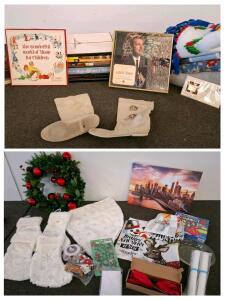 Holiday Christmas Decor, Wreath, Stockings, Canvas Print, Connect 4 Game, Towels, vinage boots, records throw blankets and more