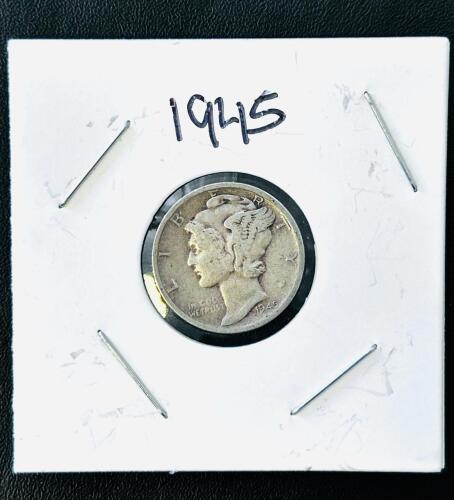 1945-S Mercury Dime, 90% Silver, San Francisco Mint, Circulated, Designer: Weinman