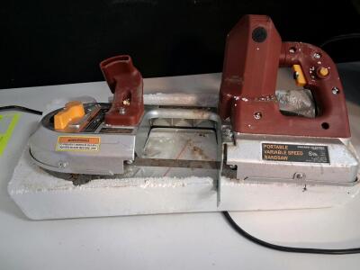 Chicago Electric 47840 Portable Variable Speed Bandsaw, 4-1/2" Cap, 120V, UL Listed, S/N: 363341509